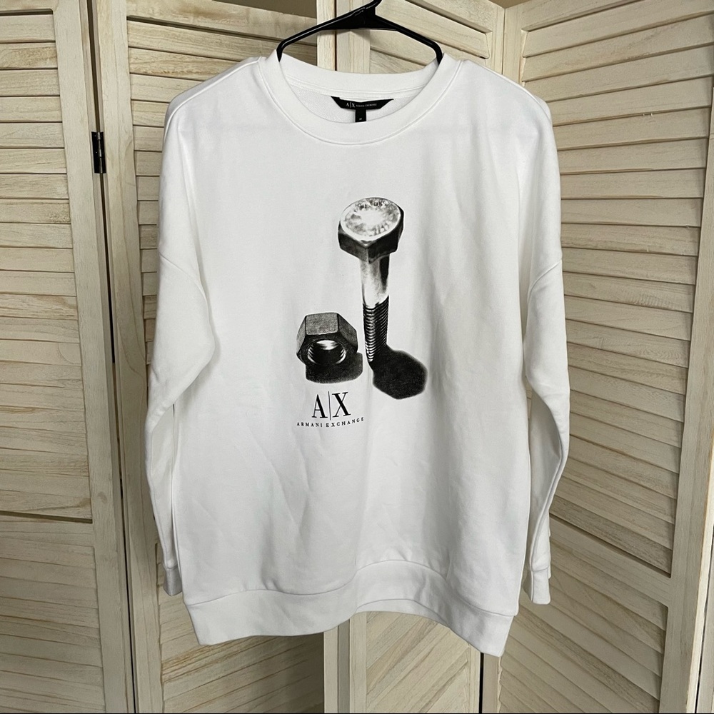 Armani Exchange white sweatshirt size M